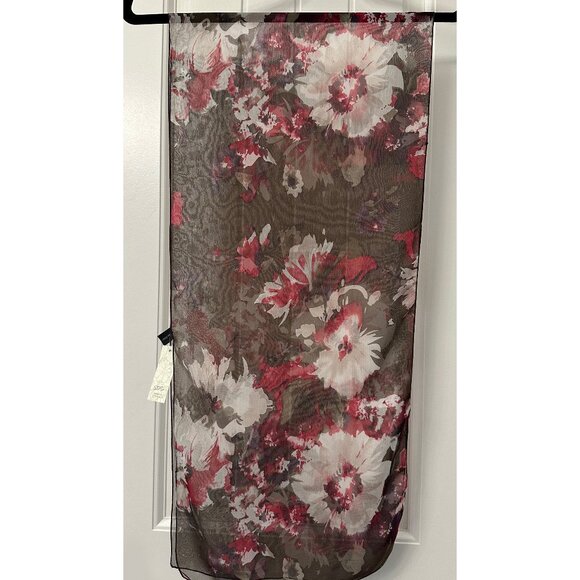 New Dana Herbert 100% Silk Scarf Handmade in Oregon 12”x58” Black, Pink - Picture 3 of 3